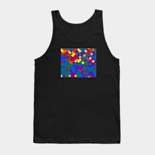 Gay Pride Checkered Squares Gradient Tank Top